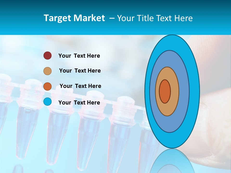 A Hand Holding A Row Of Blue And Pink Tubes PowerPoint Template