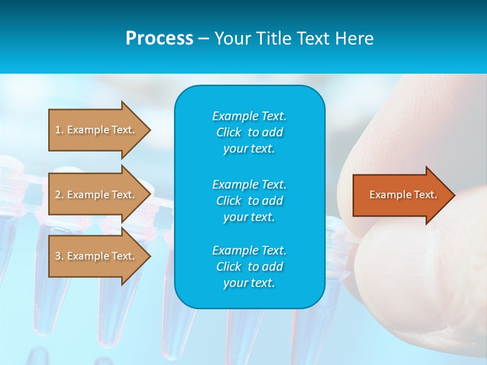 A Hand Holding A Row Of Blue And Pink Tubes PowerPoint Template