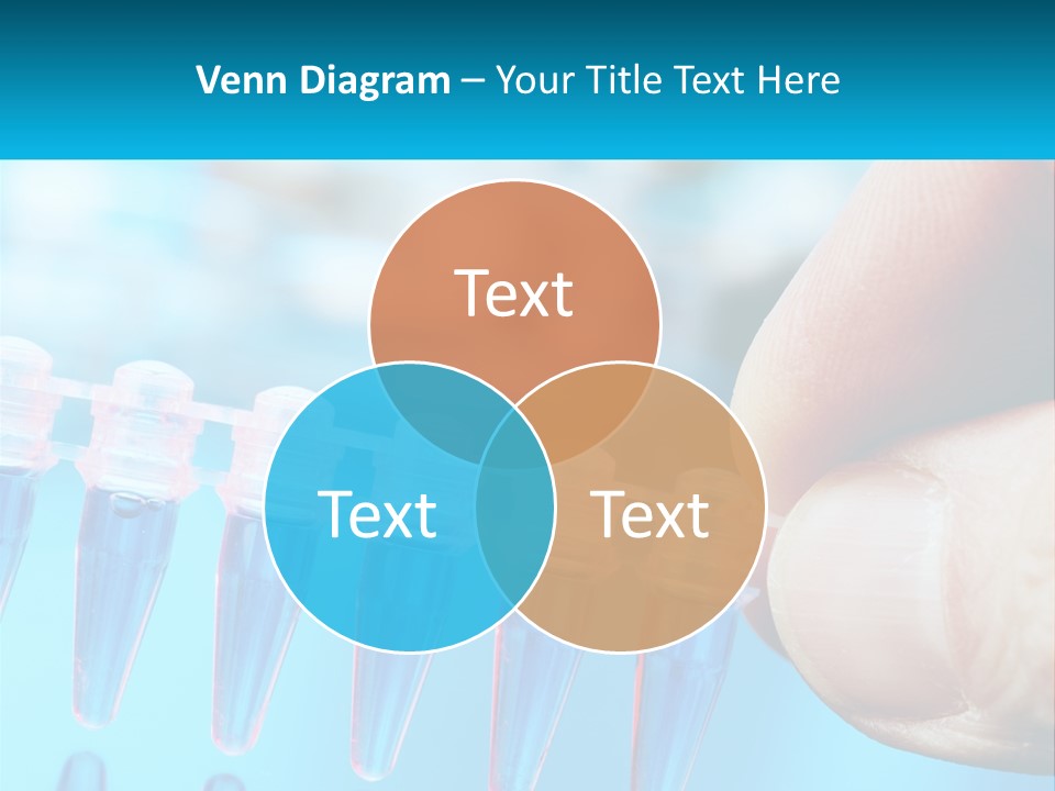 A Hand Holding A Row Of Blue And Pink Tubes PowerPoint Template