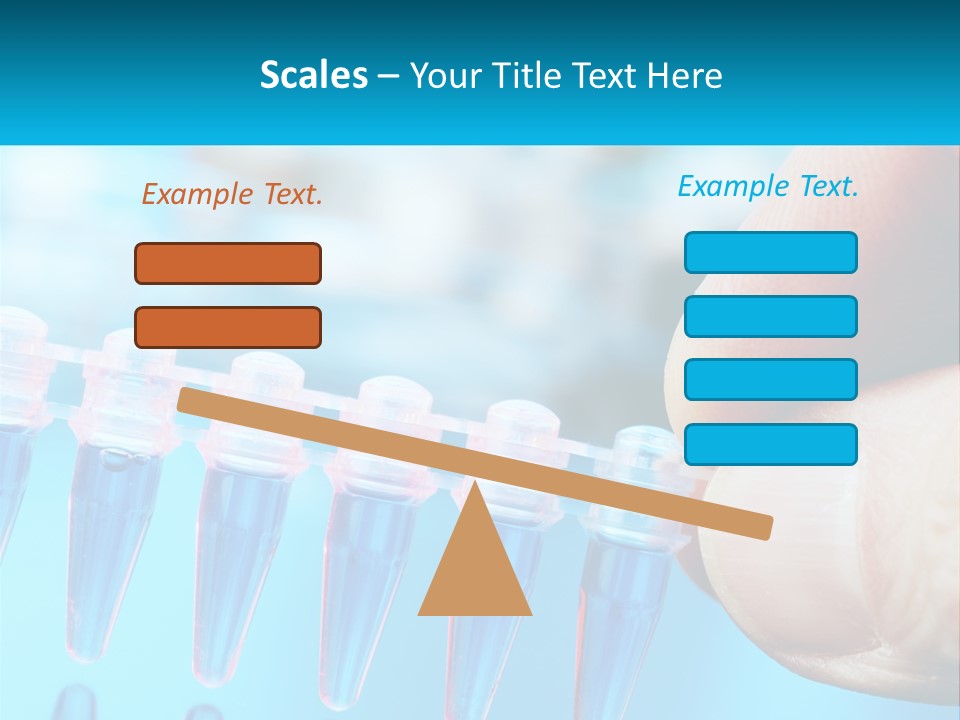 A Hand Holding A Row Of Blue And Pink Tubes PowerPoint Template
