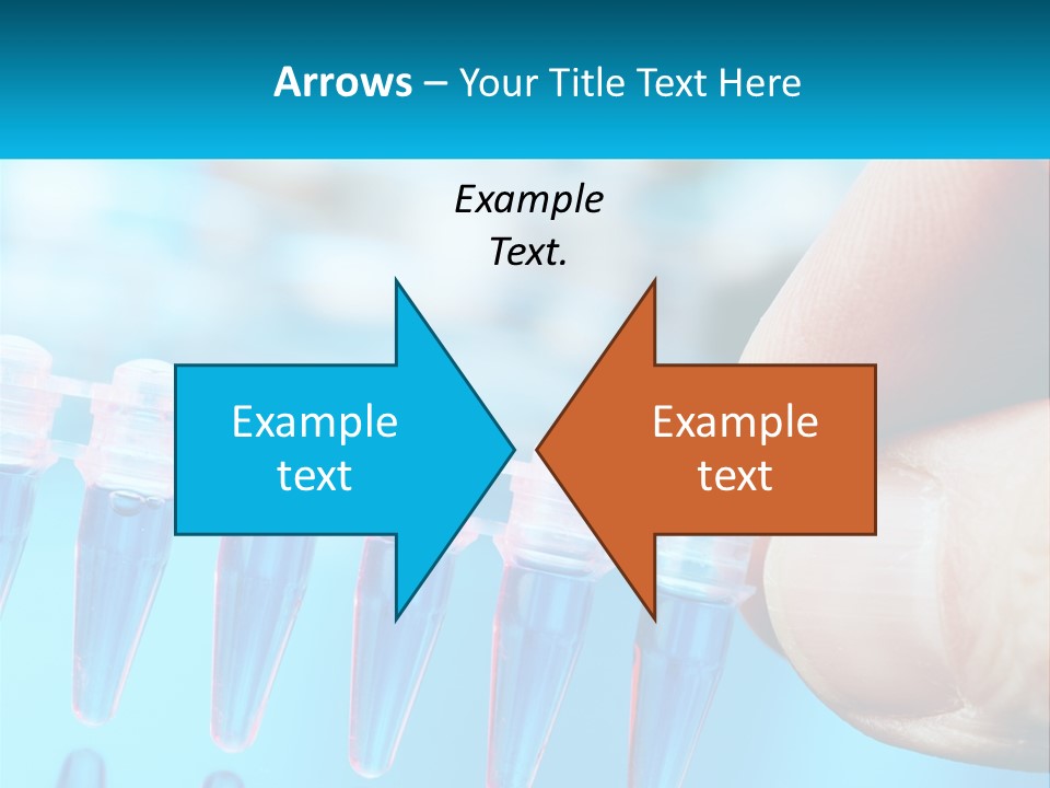 A Hand Holding A Row Of Blue And Pink Tubes PowerPoint Template