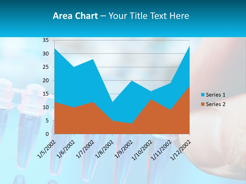 A Hand Holding A Row Of Blue And Pink Tubes PowerPoint Template