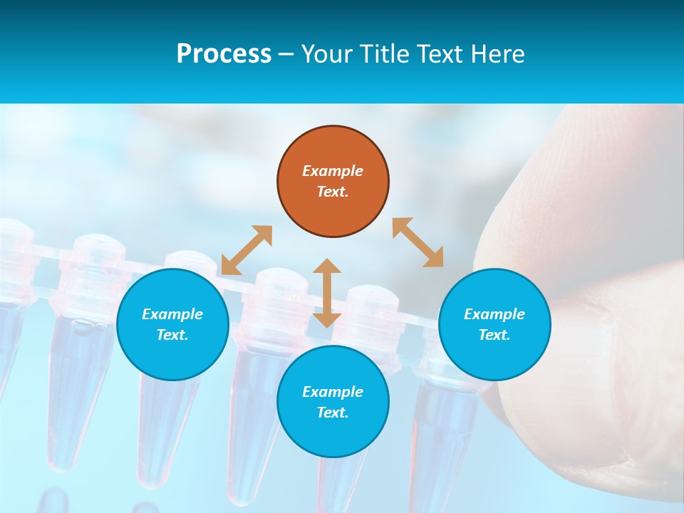 A Hand Holding A Row Of Blue And Pink Tubes PowerPoint Template
