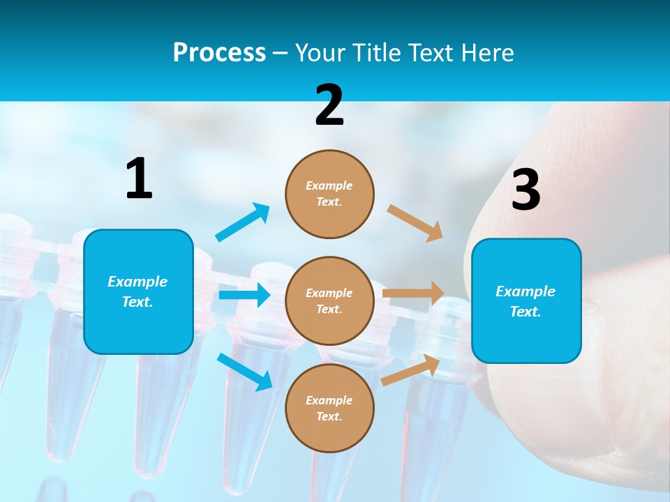 A Hand Holding A Row Of Blue And Pink Tubes PowerPoint Template