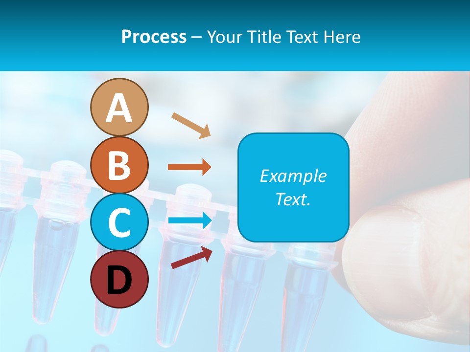 A Hand Holding A Row Of Blue And Pink Tubes PowerPoint Template