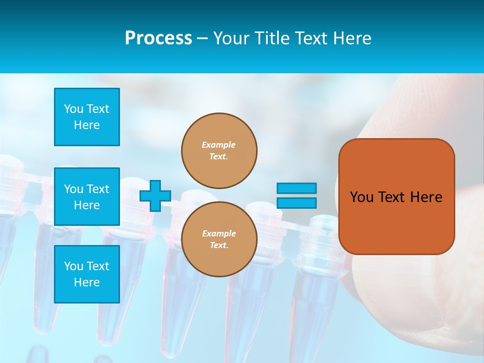 A Hand Holding A Row Of Blue And Pink Tubes PowerPoint Template