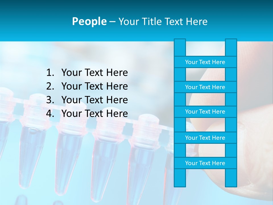 A Hand Holding A Row Of Blue And Pink Tubes PowerPoint Template