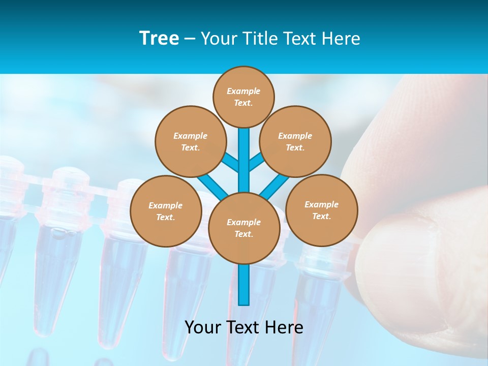 A Hand Holding A Row Of Blue And Pink Tubes PowerPoint Template