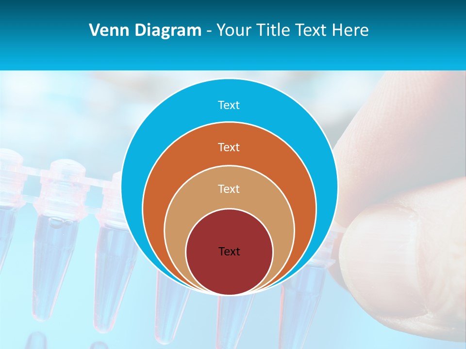 A Hand Holding A Row Of Blue And Pink Tubes PowerPoint Template