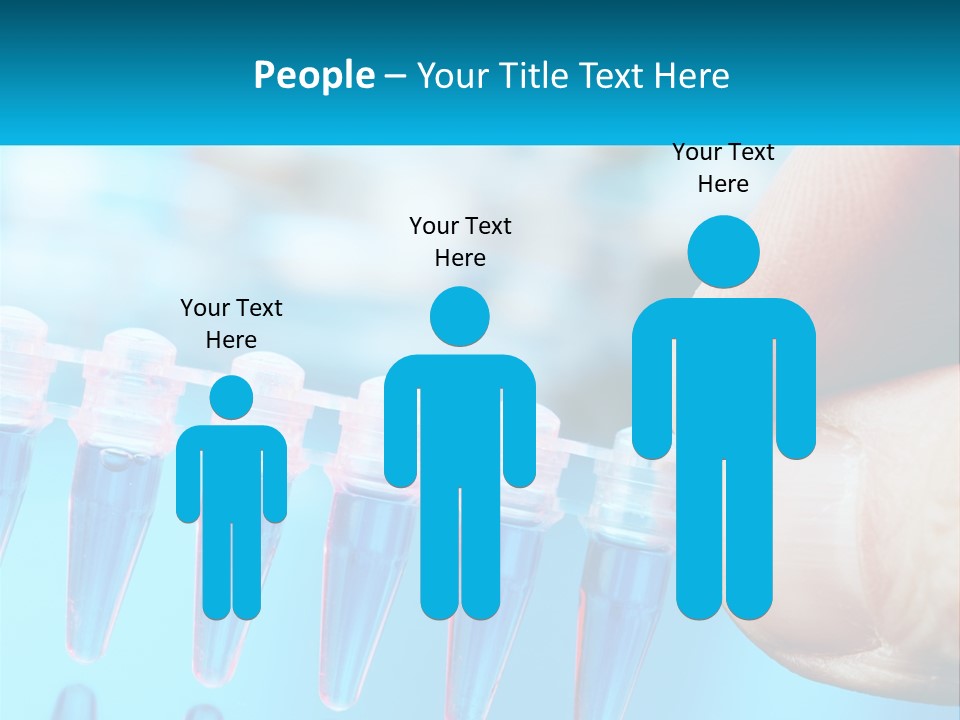 A Hand Holding A Row Of Blue And Pink Tubes PowerPoint Template