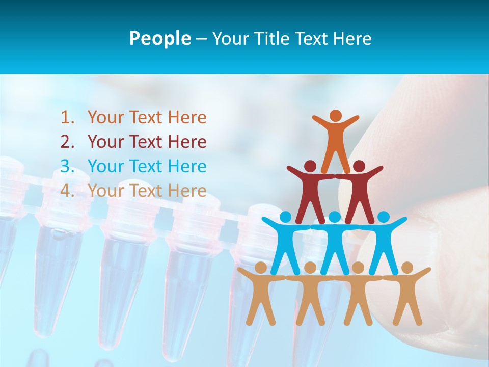 A Hand Holding A Row Of Blue And Pink Tubes PowerPoint Template