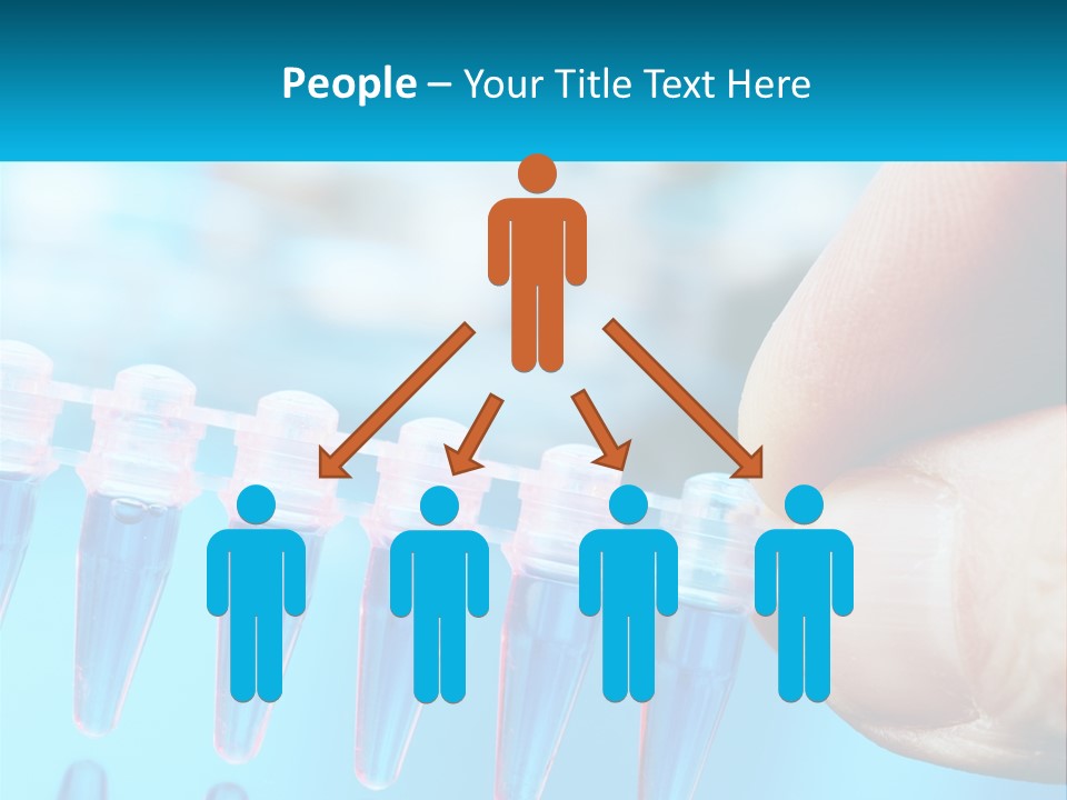 A Hand Holding A Row Of Blue And Pink Tubes PowerPoint Template