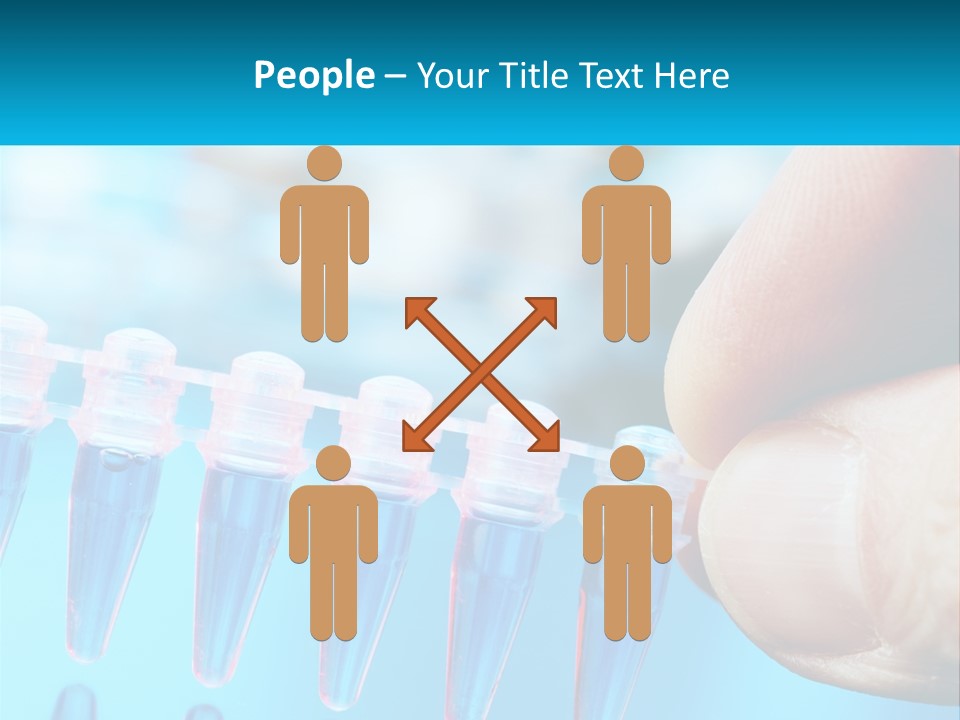 A Hand Holding A Row Of Blue And Pink Tubes PowerPoint Template