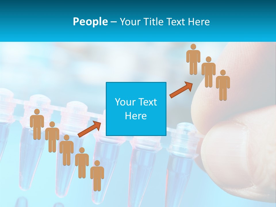 A Hand Holding A Row Of Blue And Pink Tubes PowerPoint Template