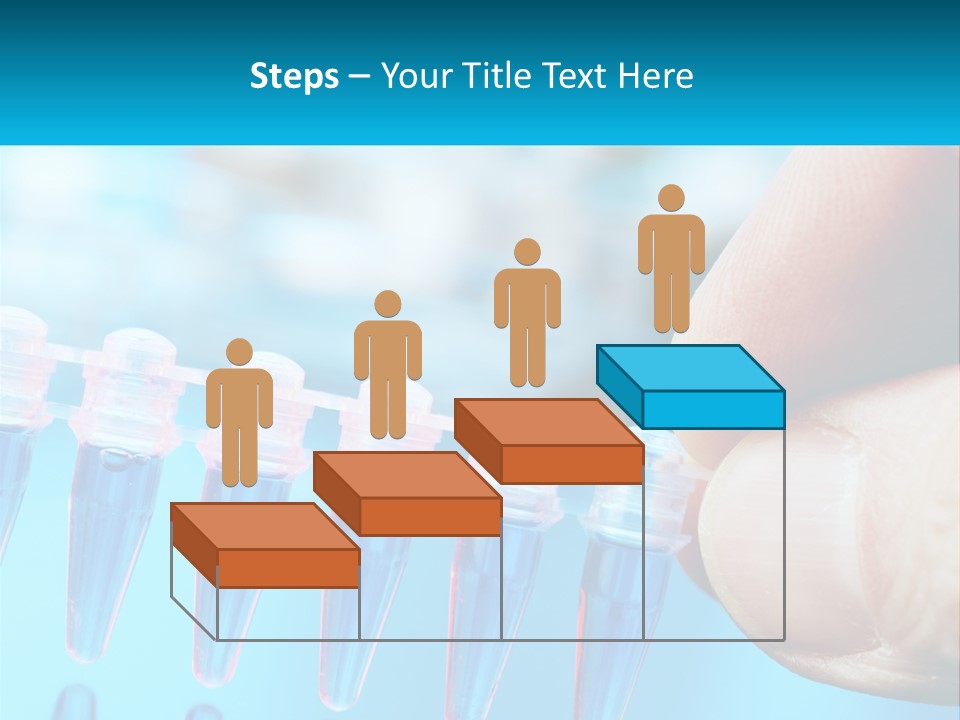 A Hand Holding A Row Of Blue And Pink Tubes PowerPoint Template