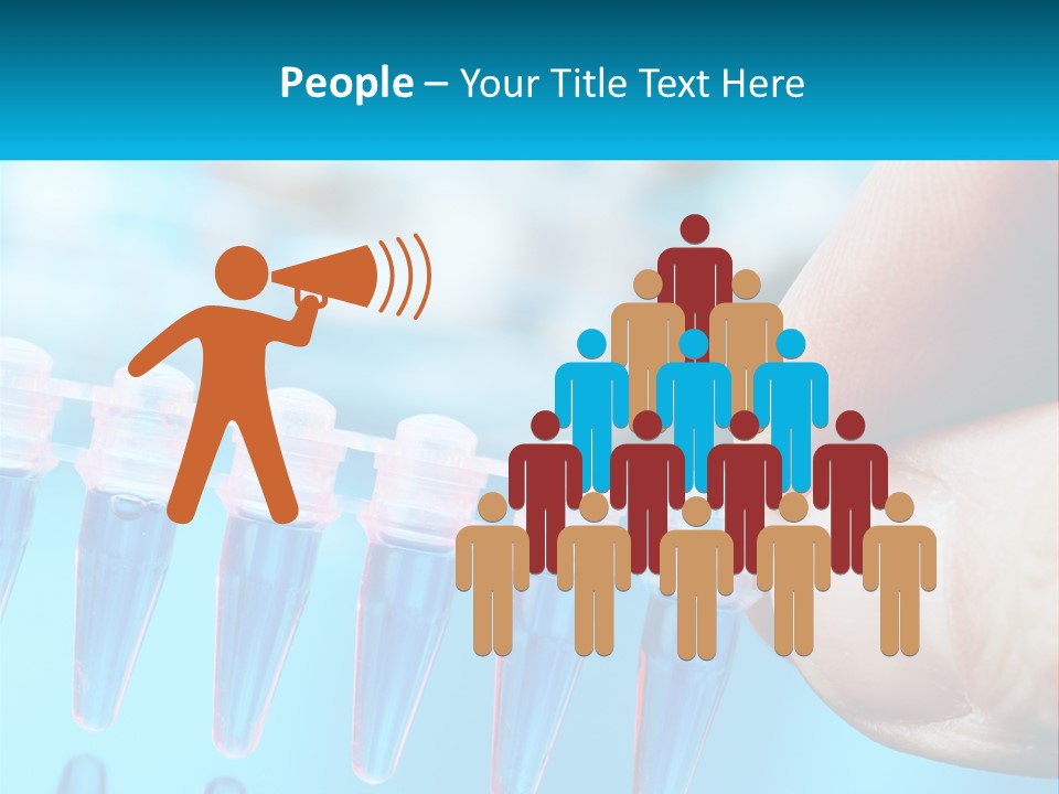 A Hand Holding A Row Of Blue And Pink Tubes PowerPoint Template