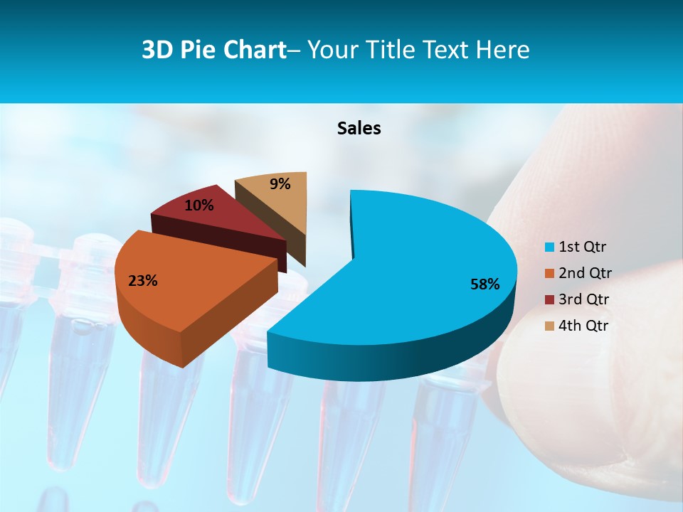A Hand Holding A Row Of Blue And Pink Tubes PowerPoint Template
