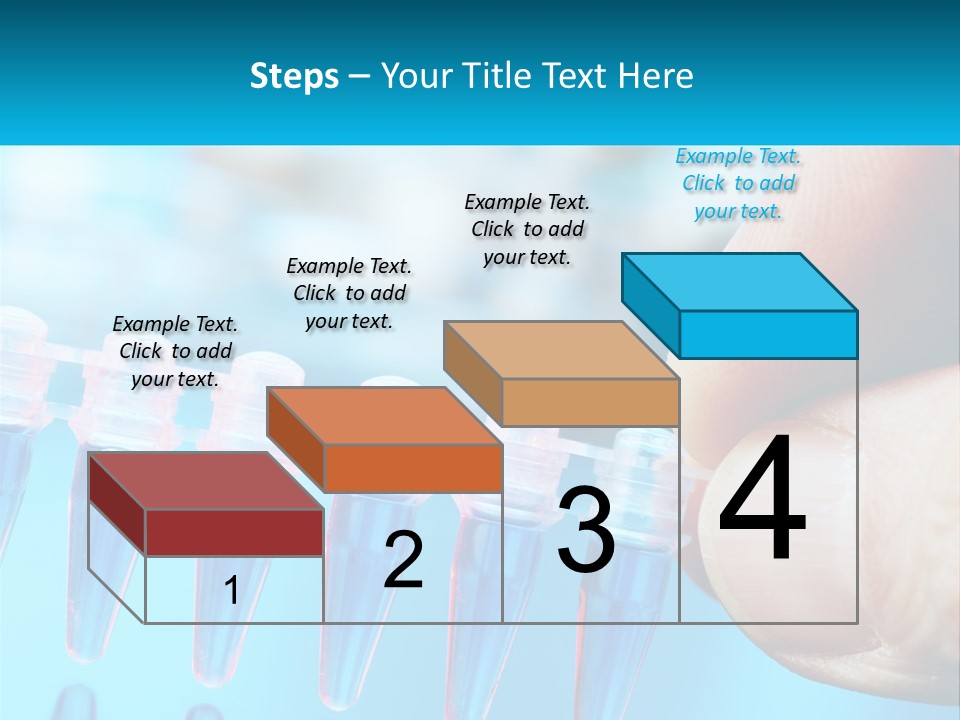 A Hand Holding A Row Of Blue And Pink Tubes PowerPoint Template