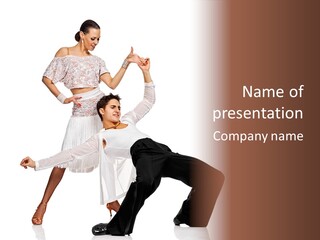 A Man And A Woman Are Dancing Together PowerPoint Template