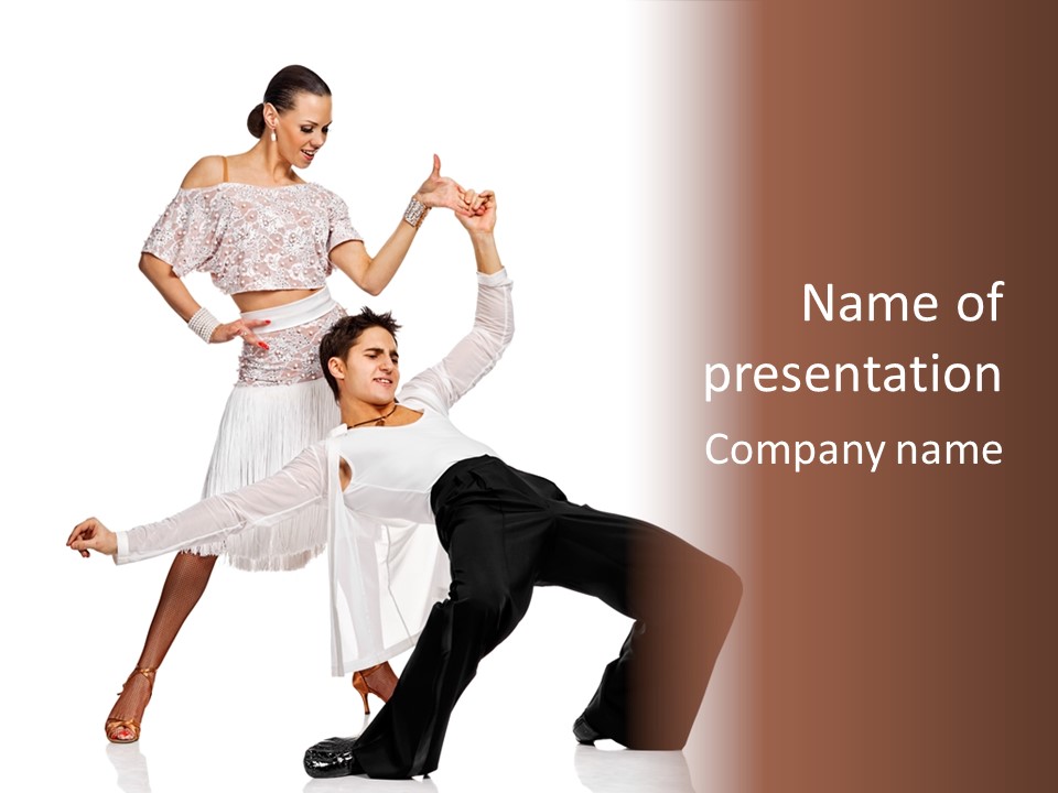 A Man And A Woman Are Dancing Together PowerPoint Template
