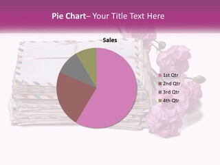 A Stack Of Envelopes With Pink Flowers On A White Background PowerPoint Template