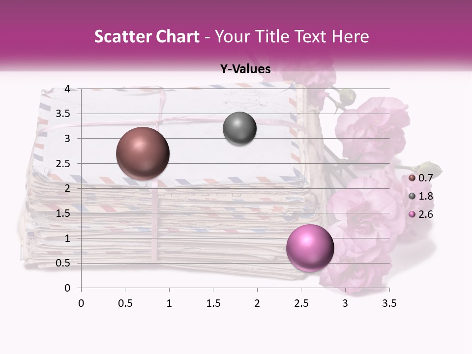 A Stack Of Envelopes With Pink Flowers On A White Background PowerPoint Template