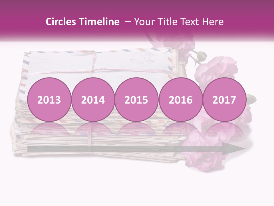 A Stack Of Envelopes With Pink Flowers On A White Background PowerPoint Template