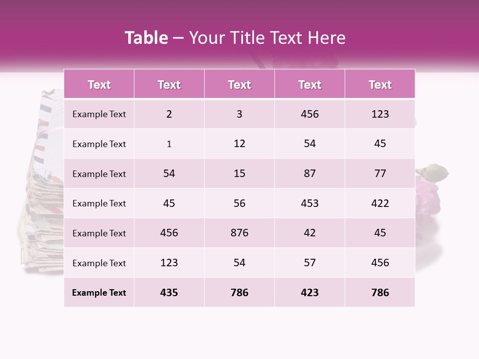 A Stack Of Envelopes With Pink Flowers On A White Background PowerPoint Template