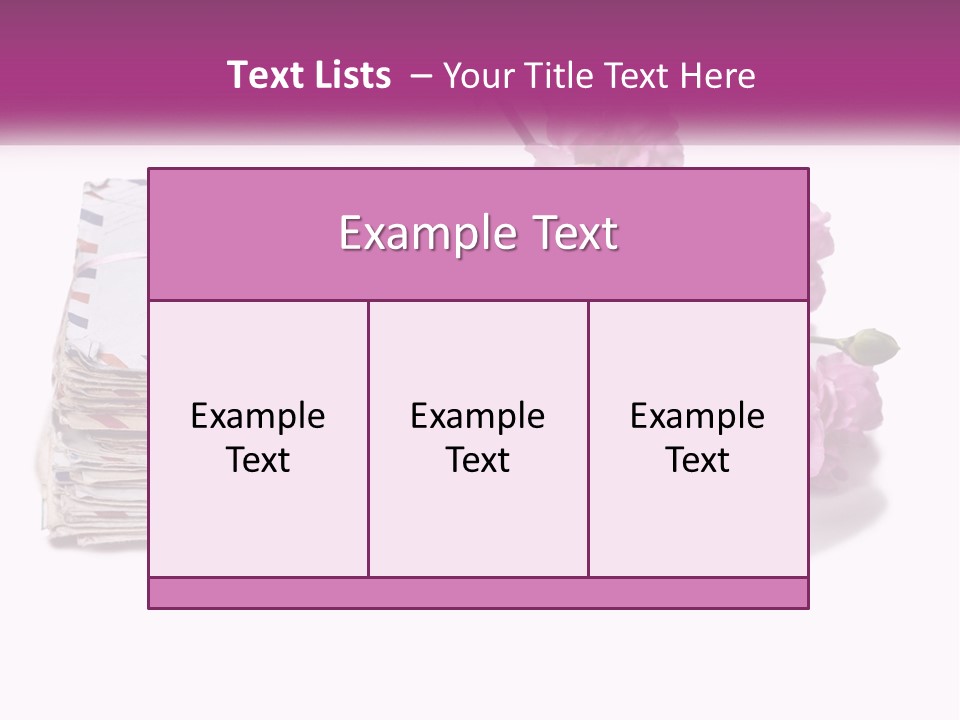 A Stack Of Envelopes With Pink Flowers On A White Background PowerPoint Template
