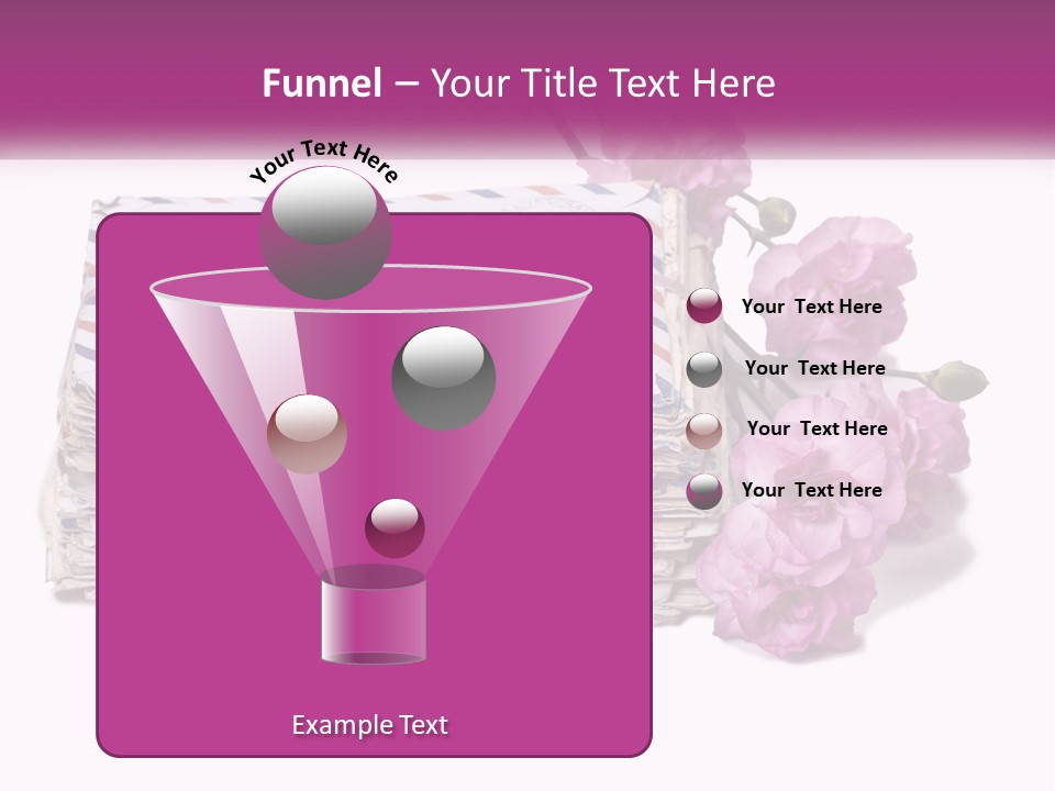 A Stack Of Envelopes With Pink Flowers On A White Background PowerPoint Template