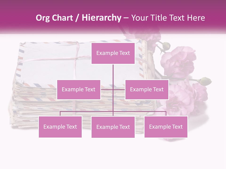 A Stack Of Envelopes With Pink Flowers On A White Background PowerPoint Template