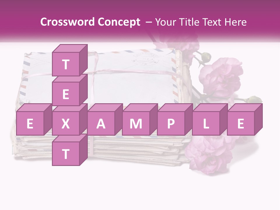 A Stack Of Envelopes With Pink Flowers On A White Background PowerPoint Template