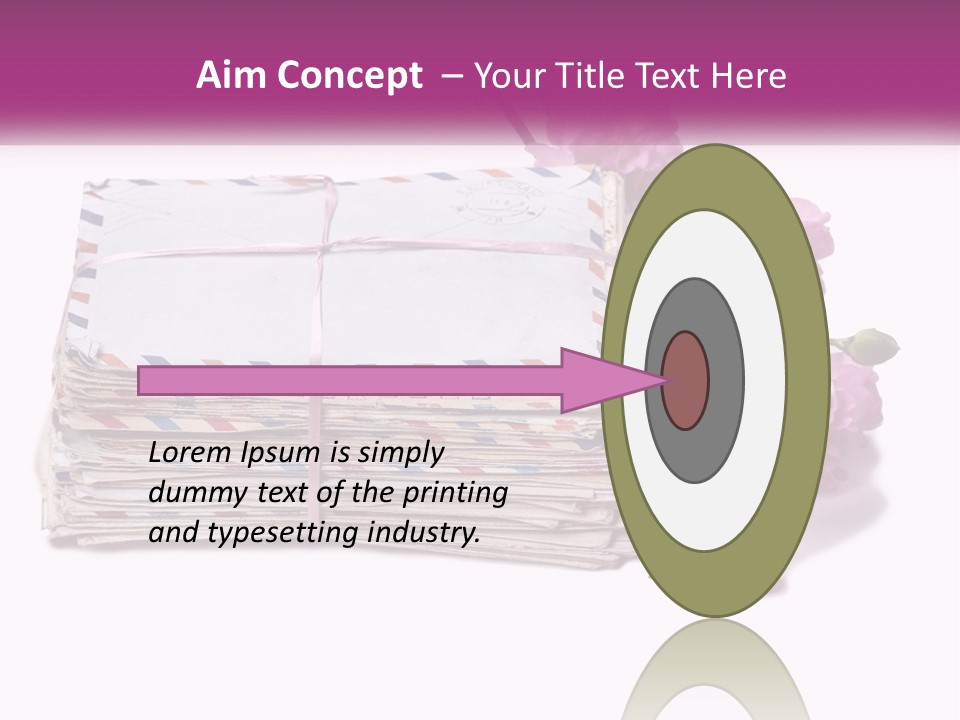 A Stack Of Envelopes With Pink Flowers On A White Background PowerPoint Template
