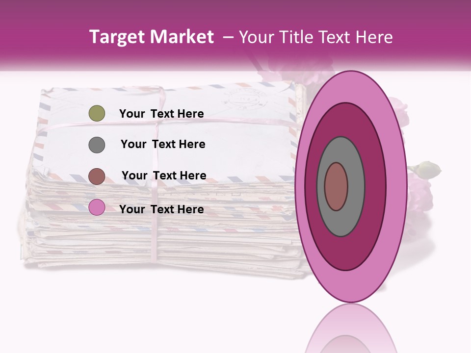 A Stack Of Envelopes With Pink Flowers On A White Background PowerPoint Template
