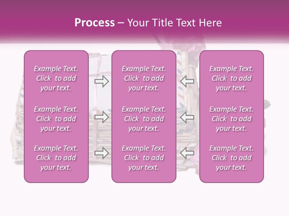 A Stack Of Envelopes With Pink Flowers On A White Background PowerPoint Template