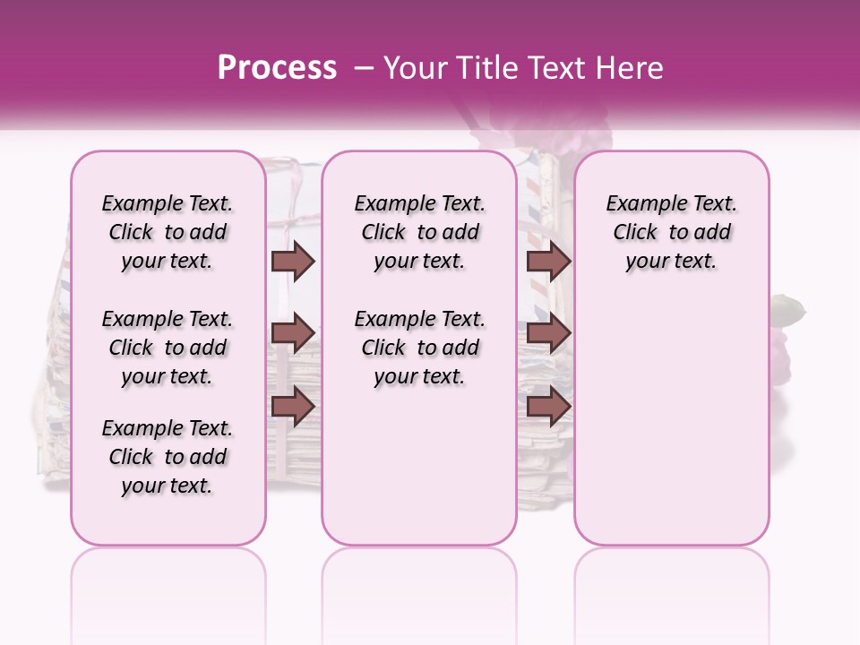 A Stack Of Envelopes With Pink Flowers On A White Background PowerPoint Template