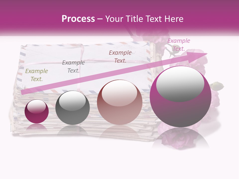 A Stack Of Envelopes With Pink Flowers On A White Background PowerPoint Template