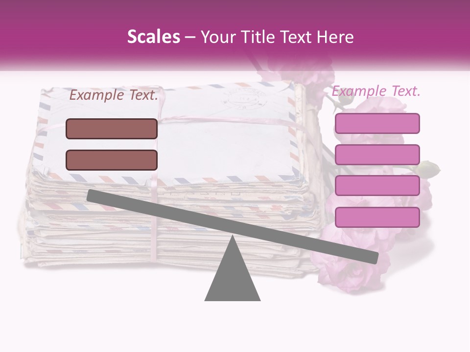 A Stack Of Envelopes With Pink Flowers On A White Background PowerPoint Template