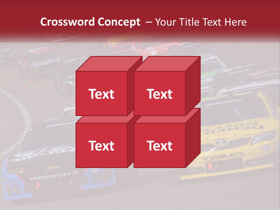 A Group Of Cars Driving Down A Race Track PowerPoint Template