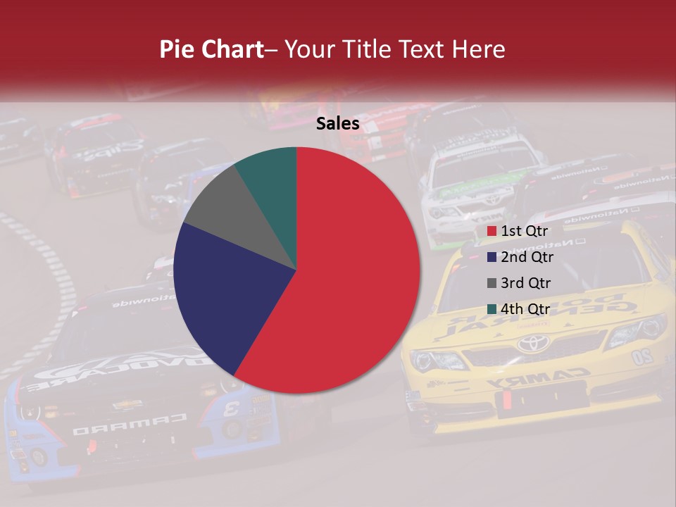 A Group Of Cars Driving Down A Race Track PowerPoint Template