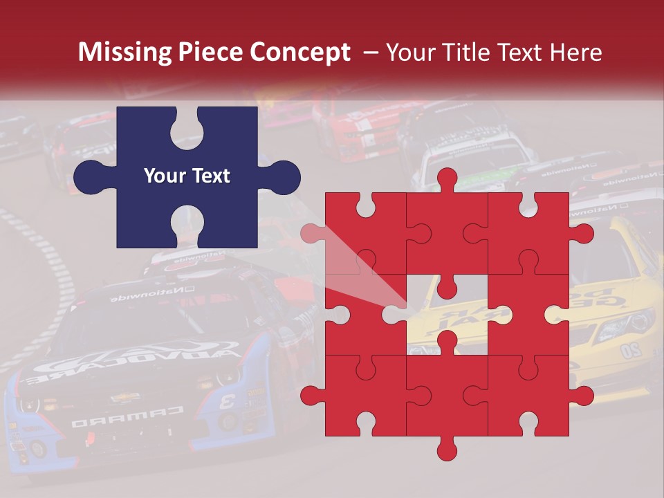 A Group Of Cars Driving Down A Race Track PowerPoint Template