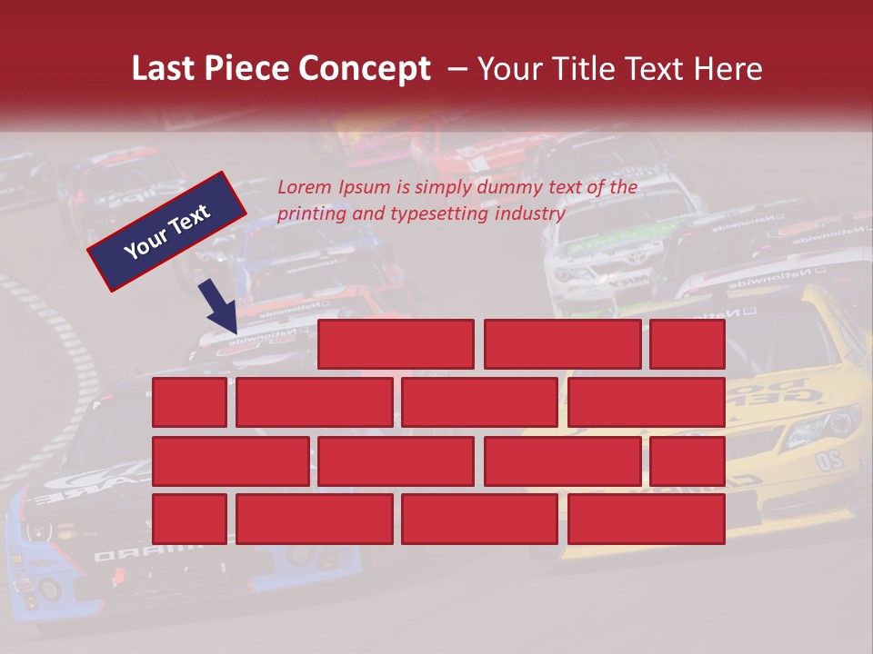 A Group Of Cars Driving Down A Race Track PowerPoint Template