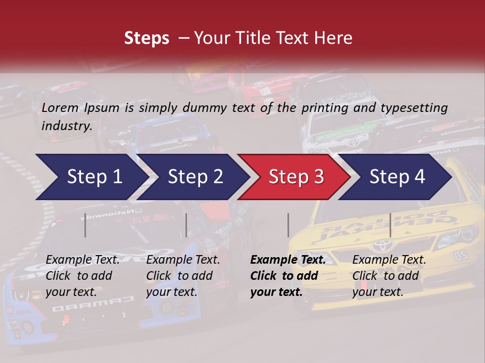 A Group Of Cars Driving Down A Race Track PowerPoint Template