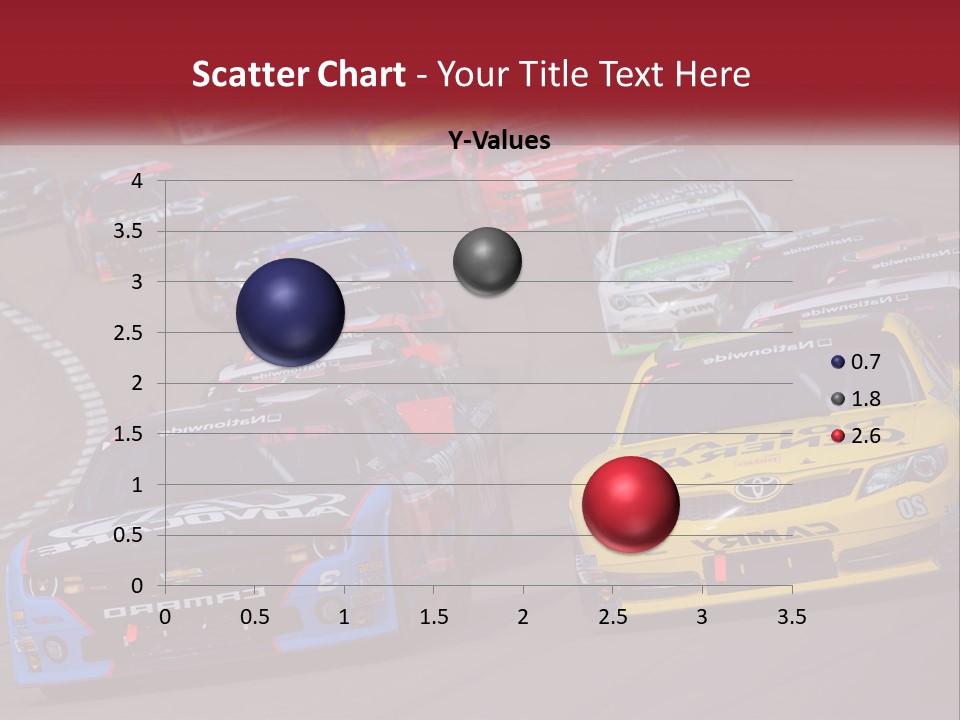 A Group Of Cars Driving Down A Race Track PowerPoint Template