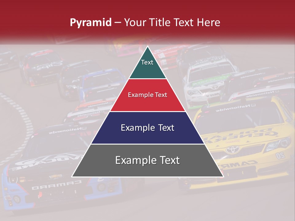 A Group Of Cars Driving Down A Race Track PowerPoint Template