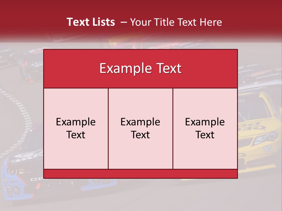 A Group Of Cars Driving Down A Race Track PowerPoint Template