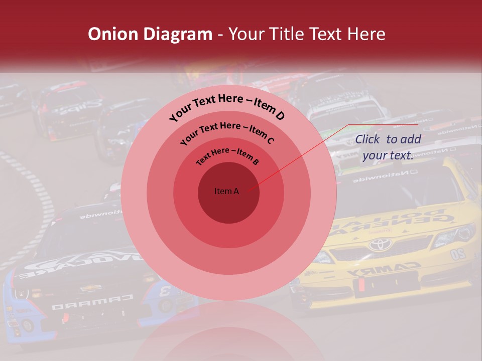 A Group Of Cars Driving Down A Race Track PowerPoint Template