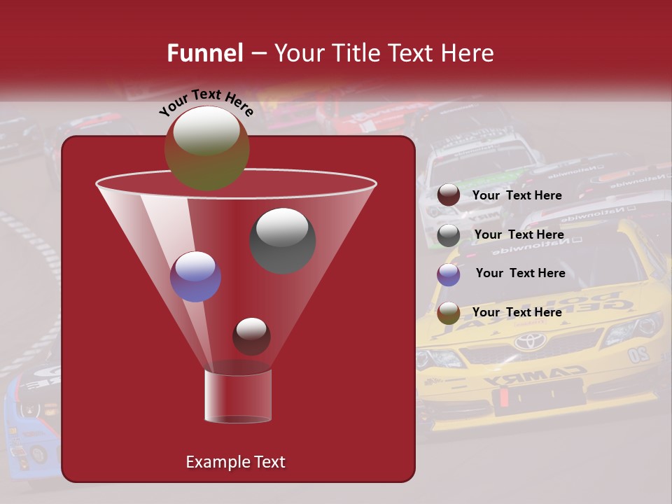 A Group Of Cars Driving Down A Race Track PowerPoint Template