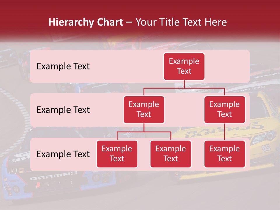 A Group Of Cars Driving Down A Race Track PowerPoint Template