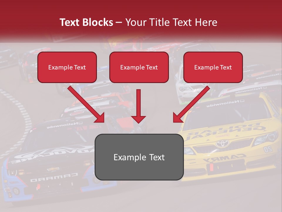A Group Of Cars Driving Down A Race Track PowerPoint Template